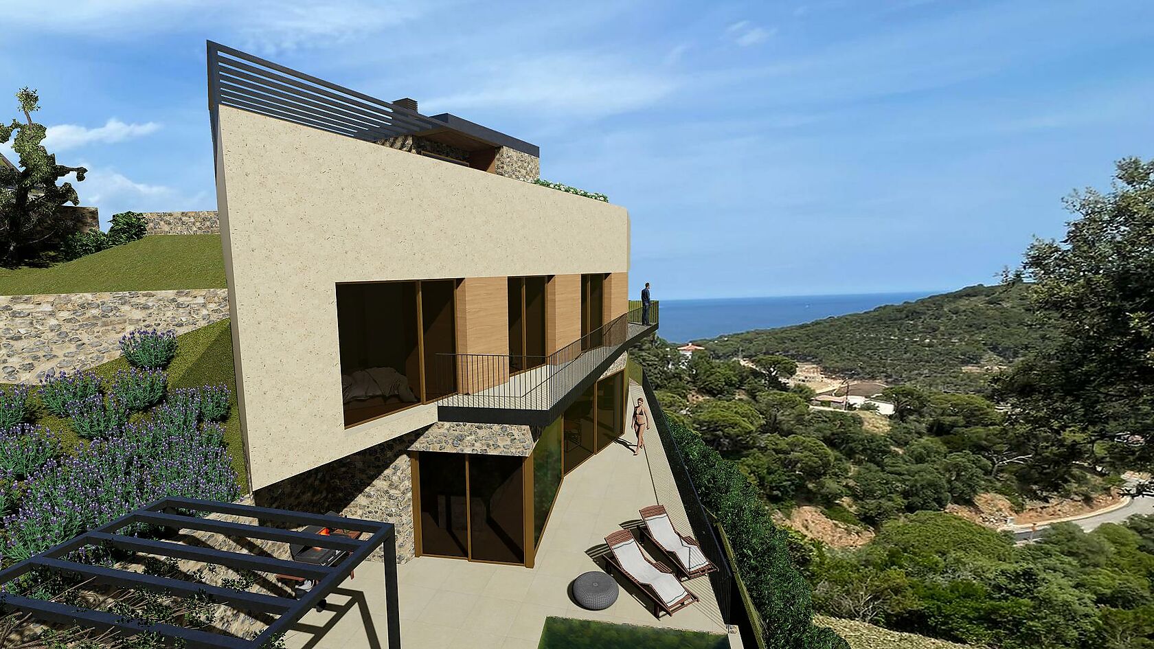 Belle et exclusive maison moderne en construction à Begur