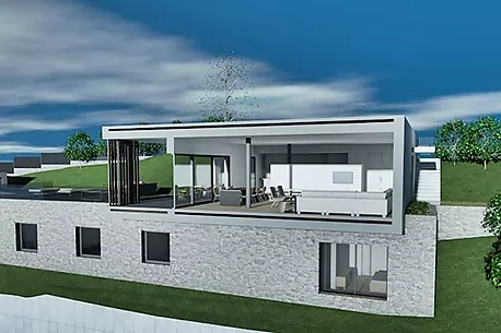 Plot with fantastic sea views + project to build a detached house