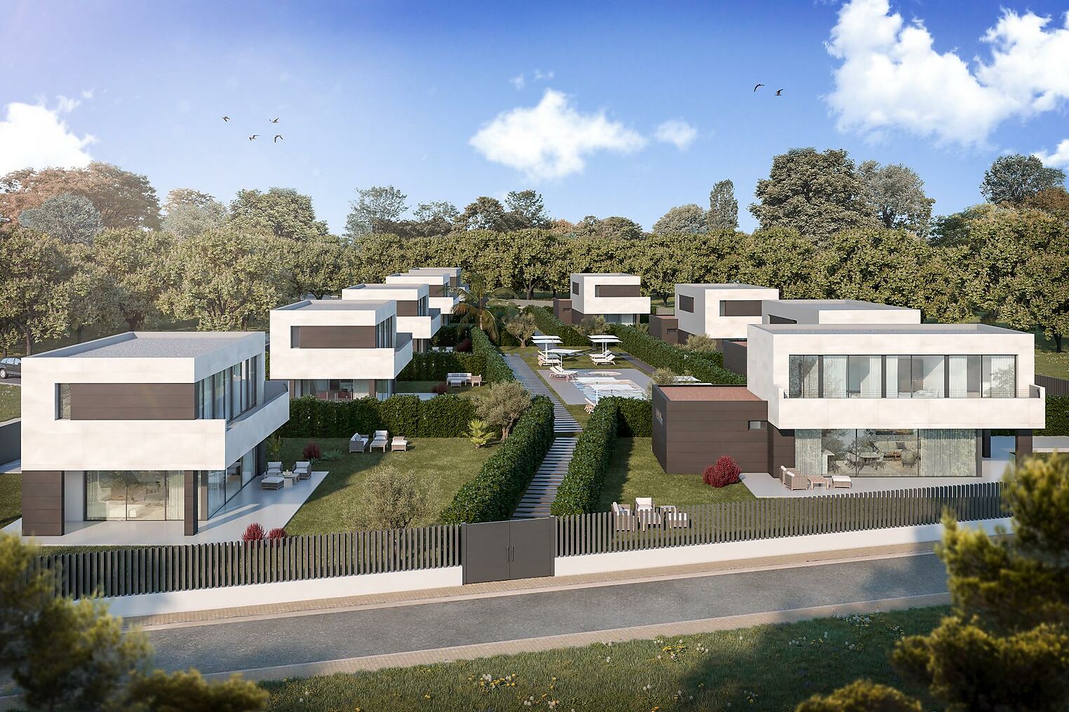 Promoción de 9 casas de lujo con jardín y piscina comunitaria en Begur