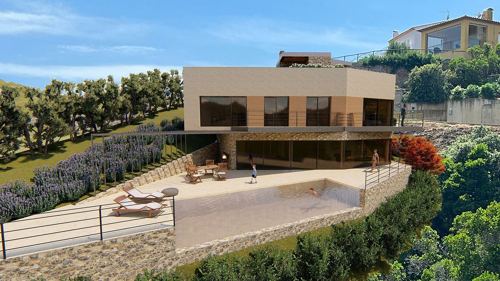 Belle et exclusive maison moderne en construction à Begur